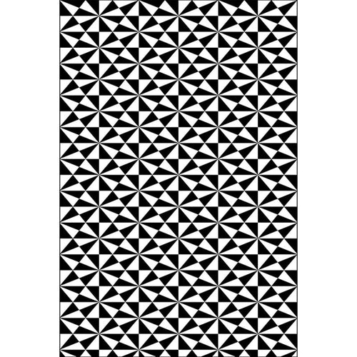 Black and White Bedroom Rug Modern Geometric Triangle Pattern Area Rug Polyester Non-Slip Back Washable Rug | Bowlift