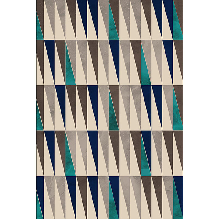 Ivory Bedroom Rug Modern Geometric Triangle Pattern Rug Polyester Stain Resistant Washable Rug | Bowlift