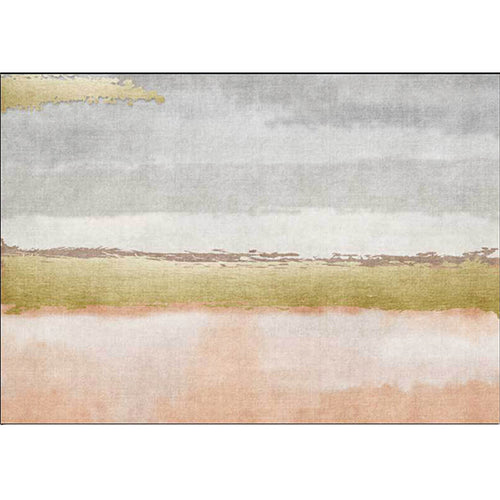 Modern Abstract Rug Gray and Pink Polyester Rug Machine Washable Non-Slip Rug for the Bedroom | Bowlift