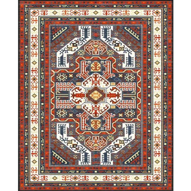 BowLift | Tribal Southwest Carpet in Red and Gray Geometric Pattern Rug Polyester Non-slip Rug for Home Decor