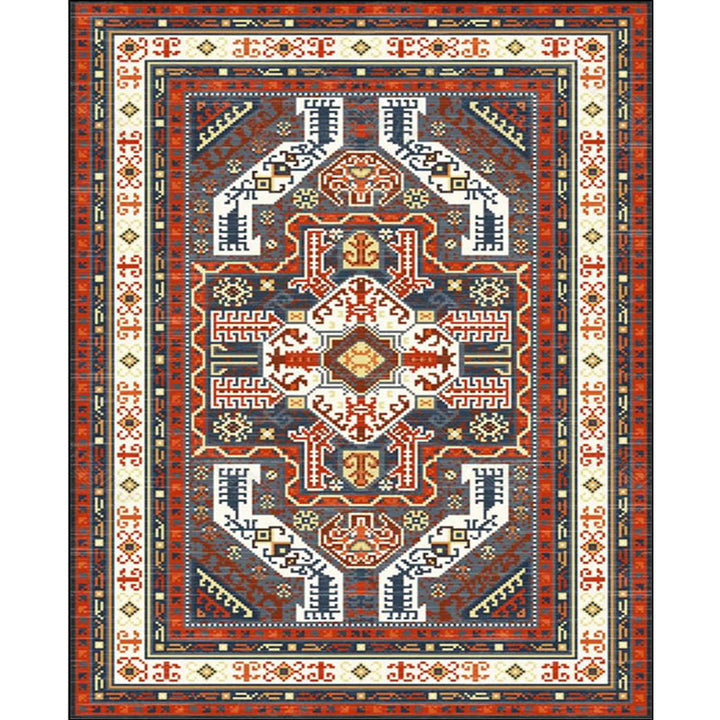 BowLift | Tribal Southwest Carpet in Red and Gray Geometric Pattern Rug Polyester Non-slip Rug for Home Decor