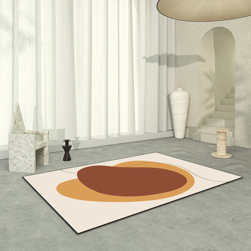 BowLift | Novelty living room rug in brown block print rug polyester pet friendly non-slip backing rug
