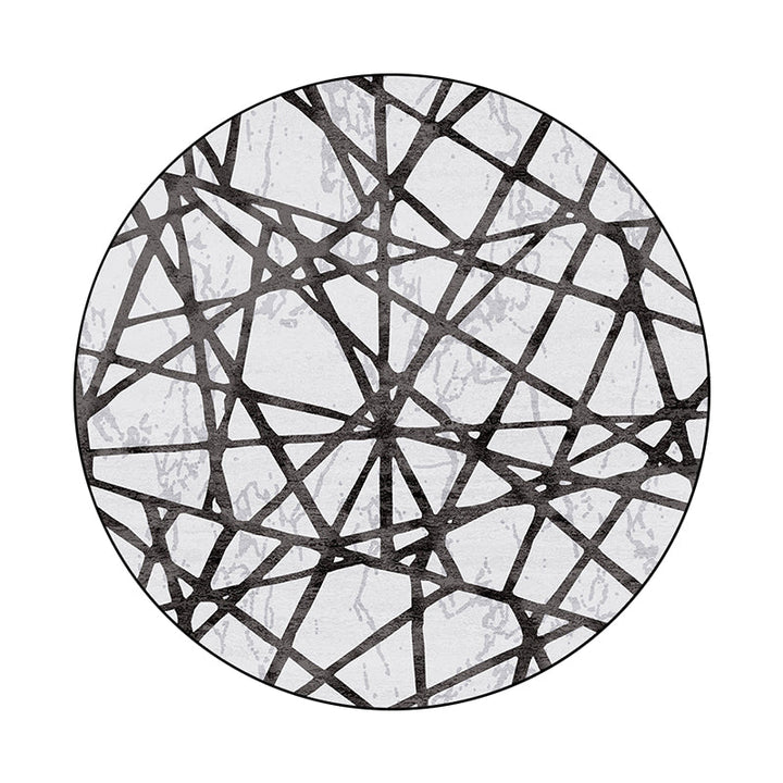 BowLift | White Novelty Rug Polyester Abstract Rug Machine Washable Non-Slip Back Rug for the Living Room