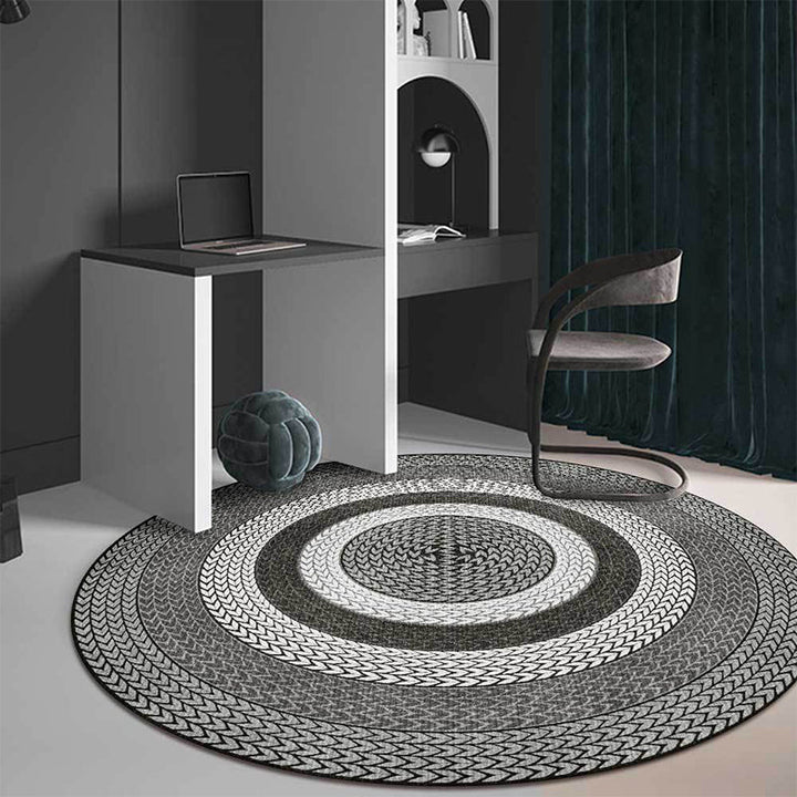 BowLift | Rustic Concentric Circles Pattern Carpet Yellow and Green Polyester Carpet Machine Washable Non-Slip Carpet for Living Room