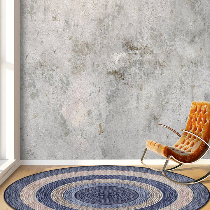 BowLift | Rustic Concentric Circles Pattern Carpet Yellow and Green Polyester Carpet Machine Washable Non-Slip Carpet for Living Room
