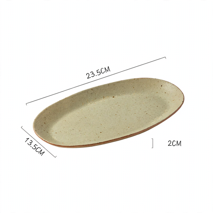 Ceramic plate, rectangular, Japanese style