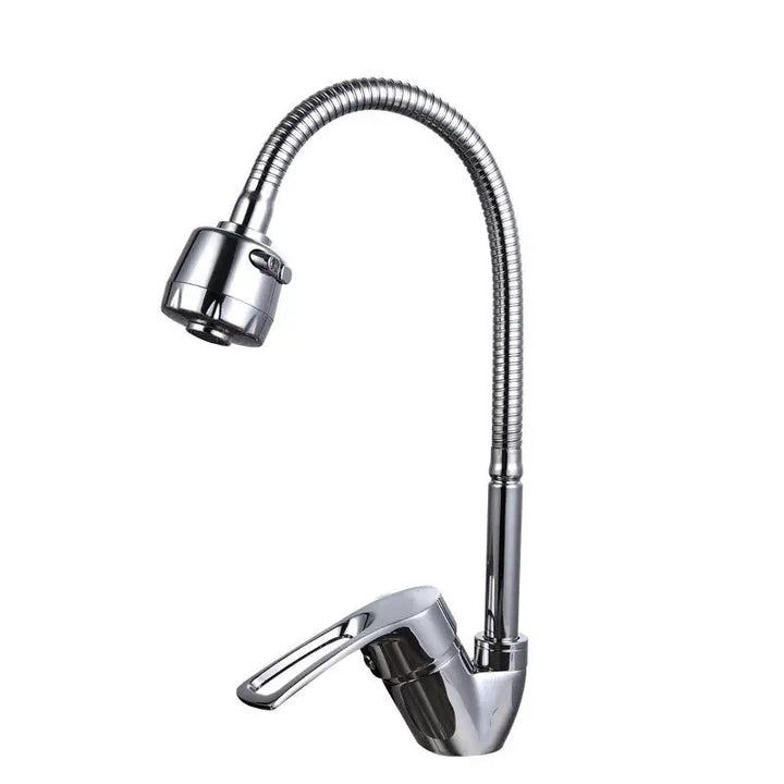 Stainless steel kitchen faucet with spray function