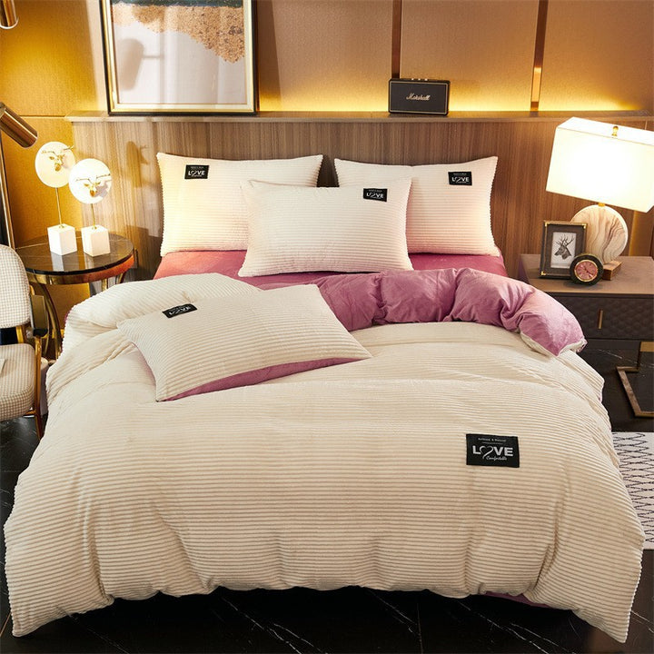 Fluffy bed linen set, 4-piece, year-round