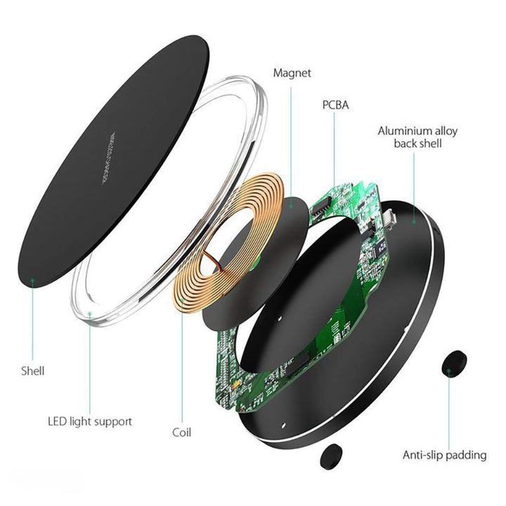 BowLift | 15W Wireless Charging Pad for iPhone & Android – Fast Wireless Charger Base with Sleek Design for Home & Office | Apple & Samsung Compatible