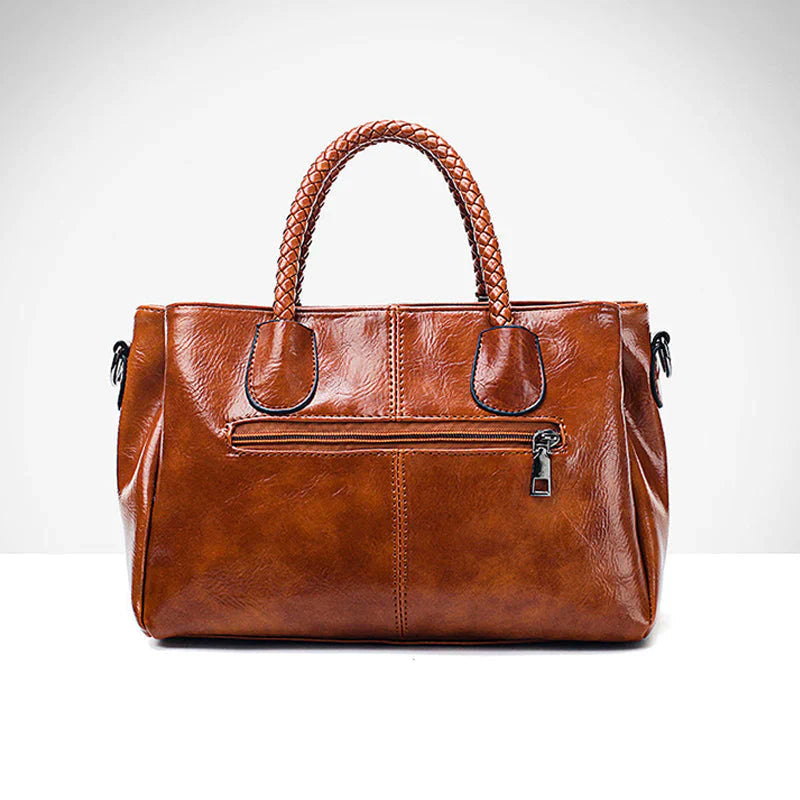 BowLift | New oil wax leather handbags Boston soft leather large tote bag