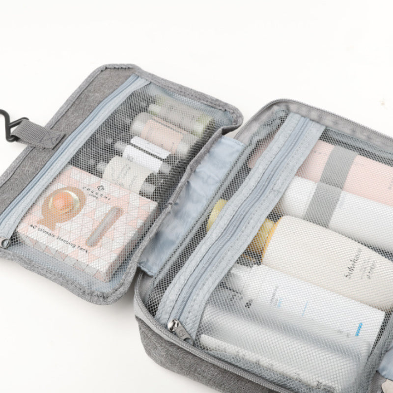 BowLift | Travelique Travel Cosmetic Organizer | Compact & Water-Repellent | With 4 Compartments & 360° Hook | For Women & Men
