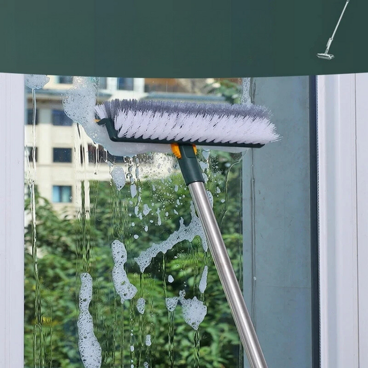 BowLift | Glazora DuoBrush Cleaning Brush | 2-in-1 for Floors & Windows | With Swivel Head & Telescopic Handle | Effortless Cleanliness