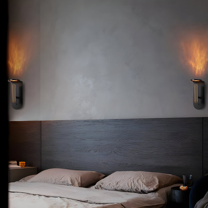 Adjustable Nordic LED Wall Light with Flame Effect Bowlift