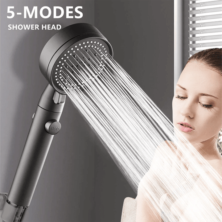FlowControl Showerhead with 5 settings and push button | Bowlift