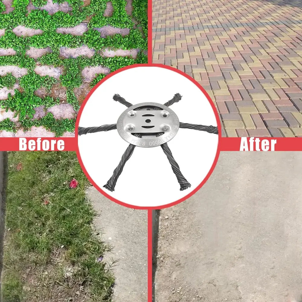 BowLift | 15 cm Wire Brush Head for Grass Trimmer – Weed Brush for Yard, Paths & Garden