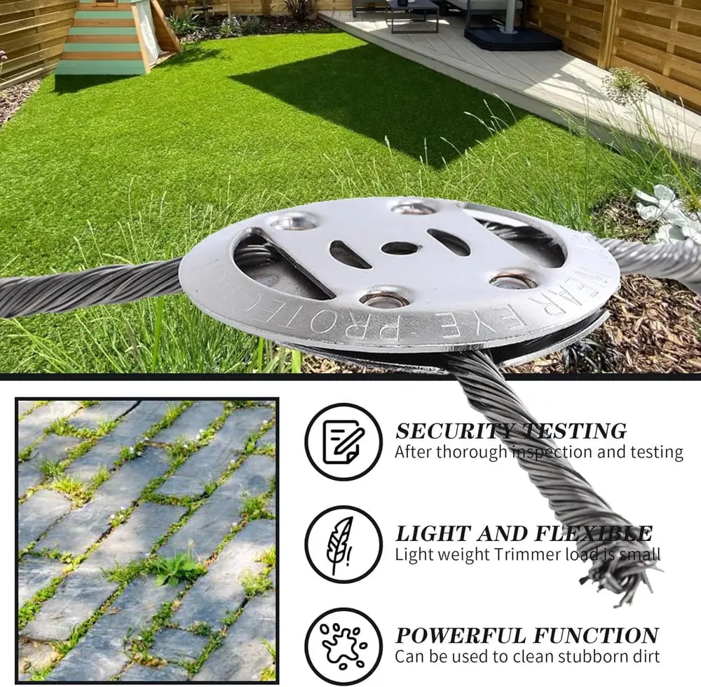 BowLift | 15 cm steel brush trimmer head – Safe for concrete & stone surfaces suitable