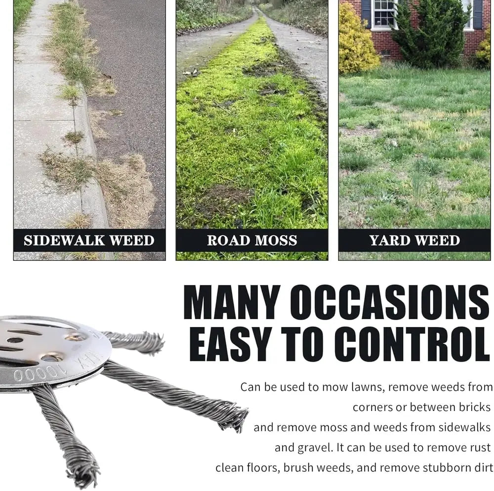 BowLift | 15 cm steel brush trimmer head – Safe for concrete & stone surfaces suitable