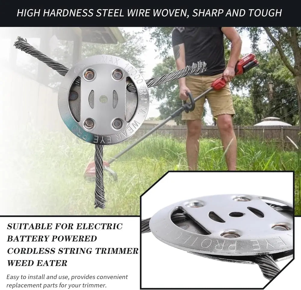 BowLift | 15 cm steel brush trimmer head – Safe for concrete & stone surfaces suitable