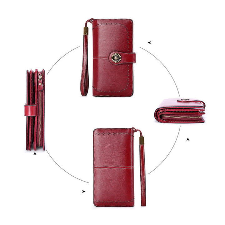 Retro long wallet with large capacity | Bowlift