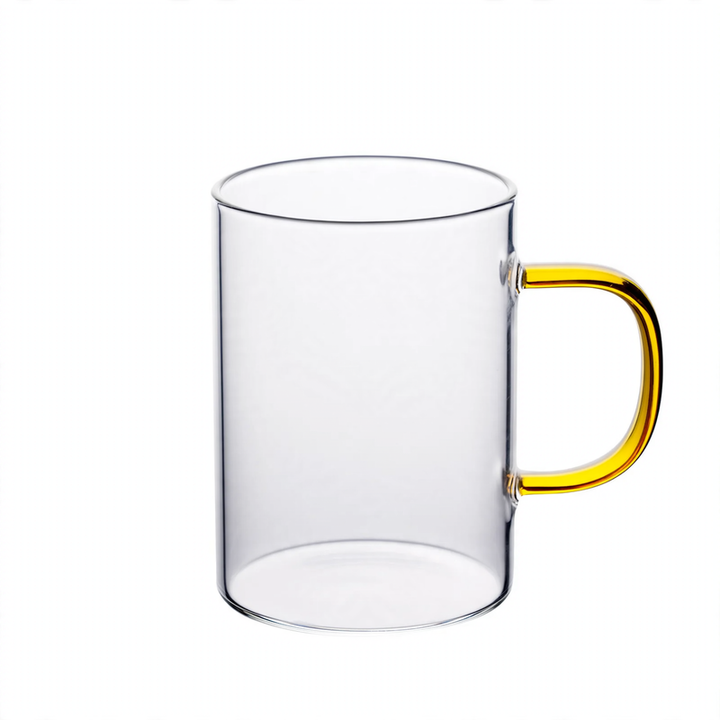 Borosilicate glass cup with wooden handle, 360 ml