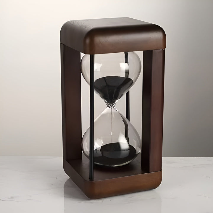 Hourglass with Solid Wood Frame – High Quality and Decorative | 30 Minutes for Office, Desk, and Home | Bowlift
