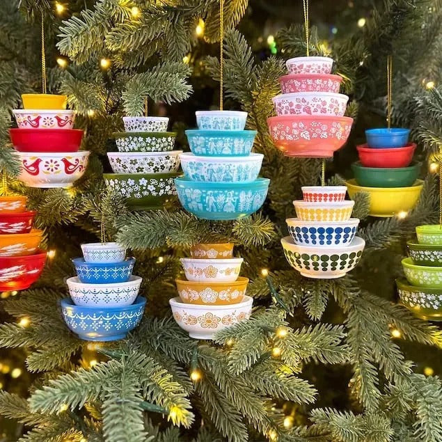 BowLift | Vintage Bowls Christmas Ornament | Nostalgic Tree Hangers | Handmade Decoration from Glass