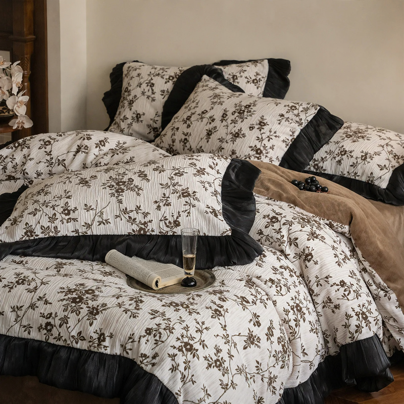 Milk fiber bedding 4-piece, 230g, vintage design