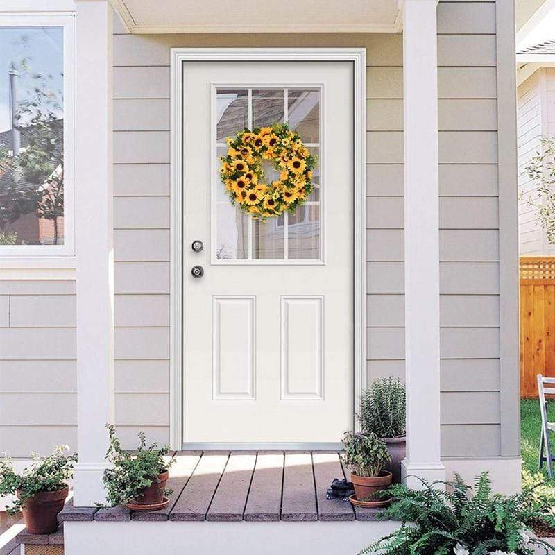 BowLift | 16'' Gold Artificial Sunflower Wreath