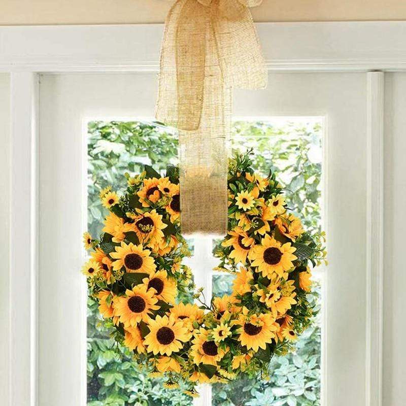 BowLift | 16'' Gold Artificial Sunflower Wreath
