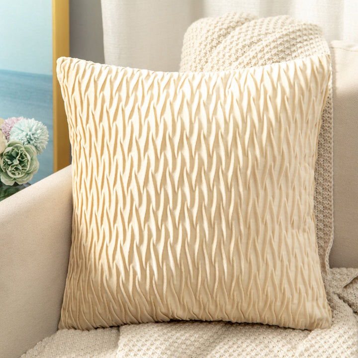 Velvet Ruched Square Throw Pillow Cushion Bowlift