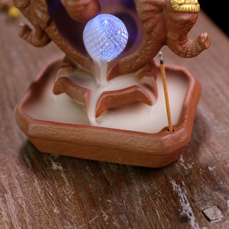 Decorative Elephant-Themed Incense Holder