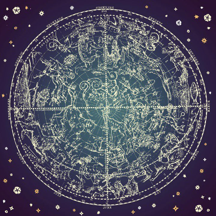 Purple Bedroom Rug Modern Space Constellation Pattern Area Rug Polyester Non-Slip Stain Resistant Rug | Bowlift