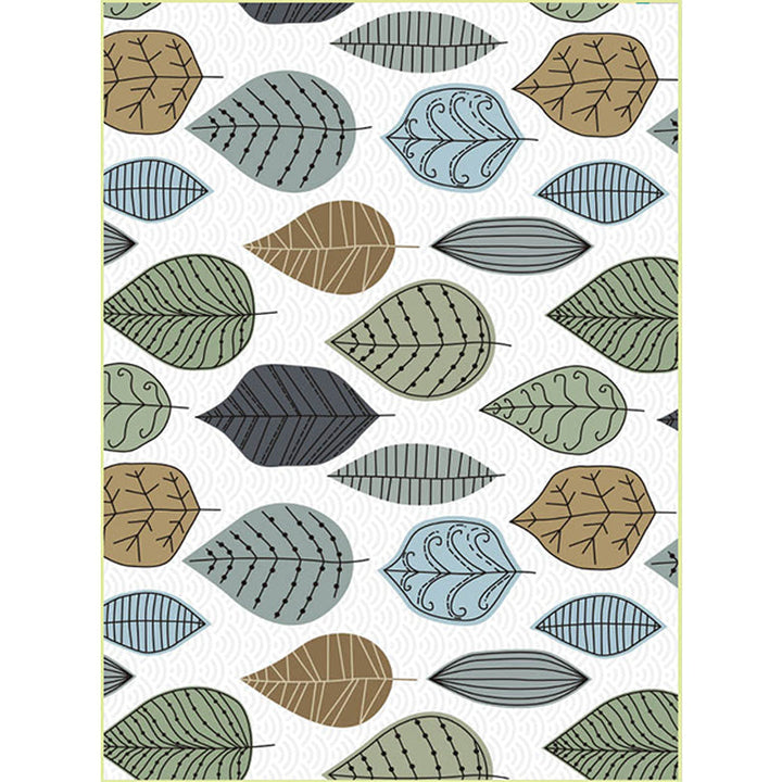 Stylish leaf pattern rug white multicolored Northern European rug polyester washable non-slip back rug for the living room | Bowlift