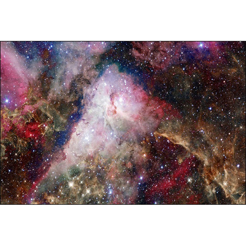 Pink and Brown Bedroom Rug Modern Space Nebula Pattern Rug Polyester Pet-Friendly Rug | Bowlift