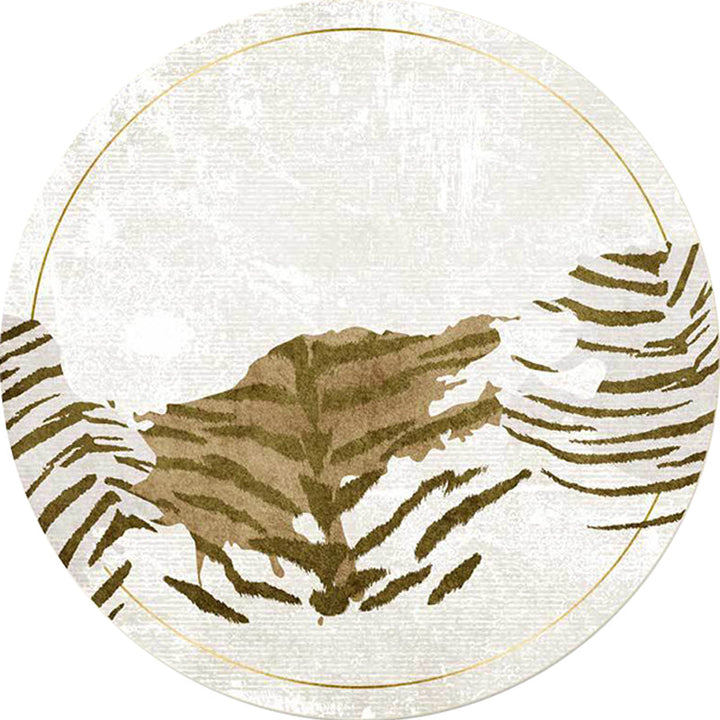 Novelty Tiger Print Rug Brown Polyester Rug Machine Washable Non-Slip Rug for the Bedroom | Bowlift