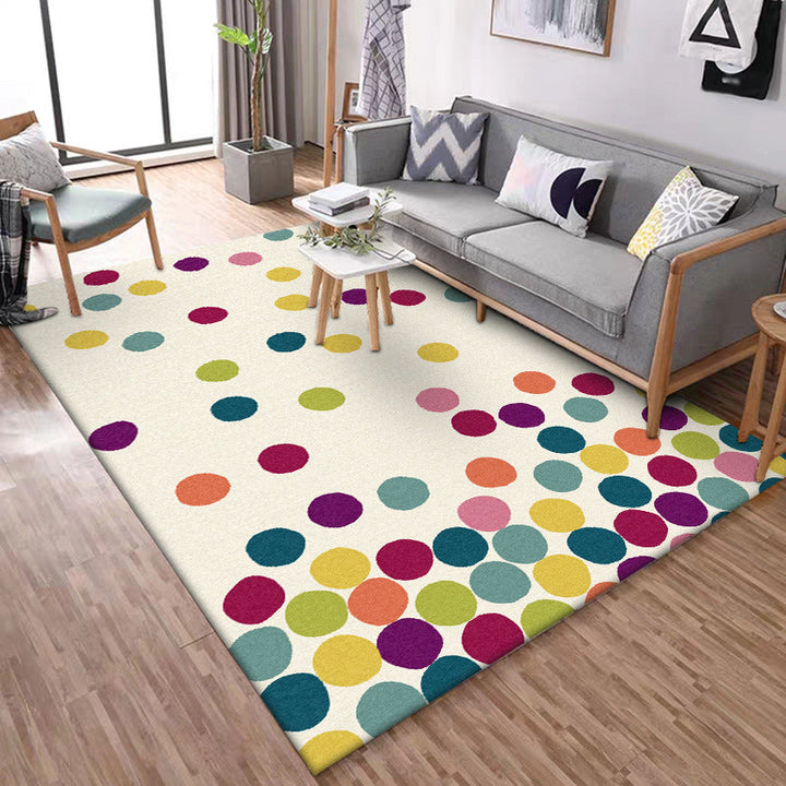 Contemporary modern rug with ivory-colored dots Rug polyester  
Non-slip rug for home decor | Bowlift
