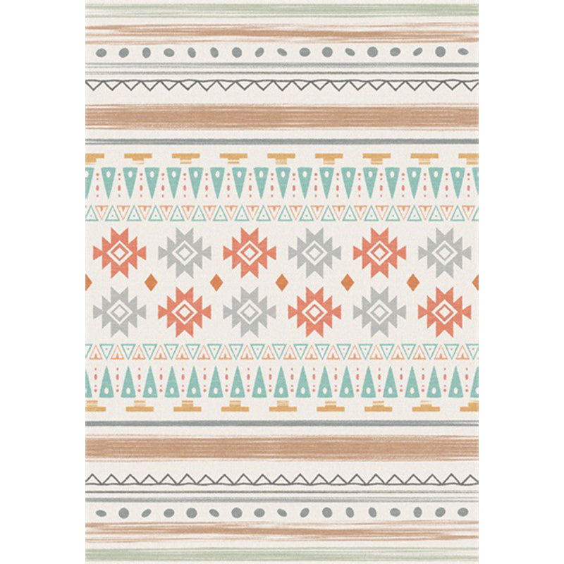 BowLift | Americana Geometric Print Rug Beige Polyester Rug Machine Washable Non-Slip Rug for the Living Room