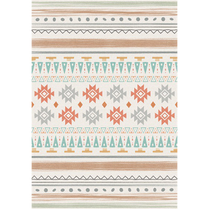 BowLift | Americana Geometric Print Rug Beige Polyester Rug Machine Washable Non-Slip Rug for the Living Room