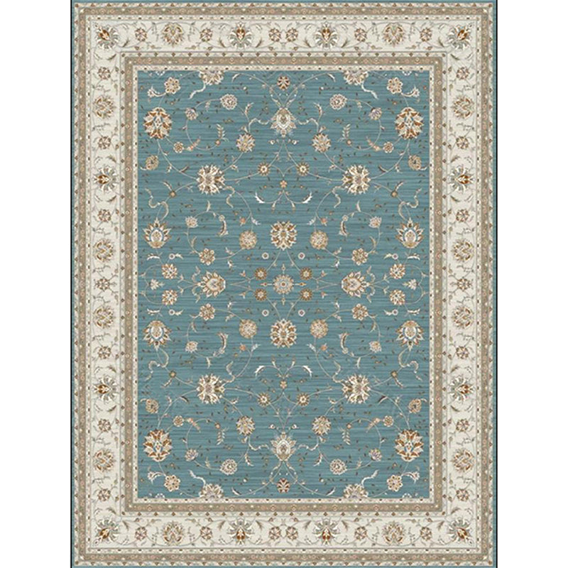 Persian geometric printed carpet green and beige polyester carpet machine washable non-slip carpet for the living room | Bowlift