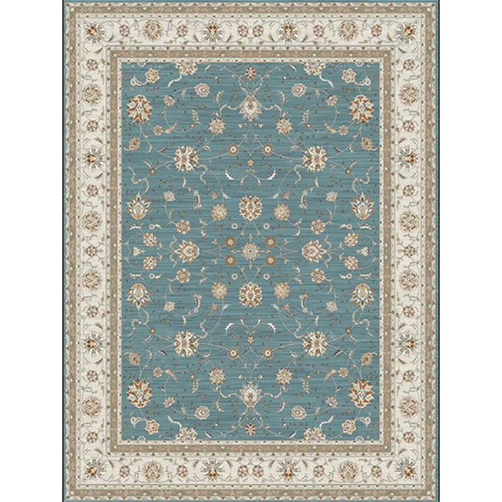 Persian geometric printed carpet green and beige polyester carpet machine washable non-slip carpet for the living room | Bowlift