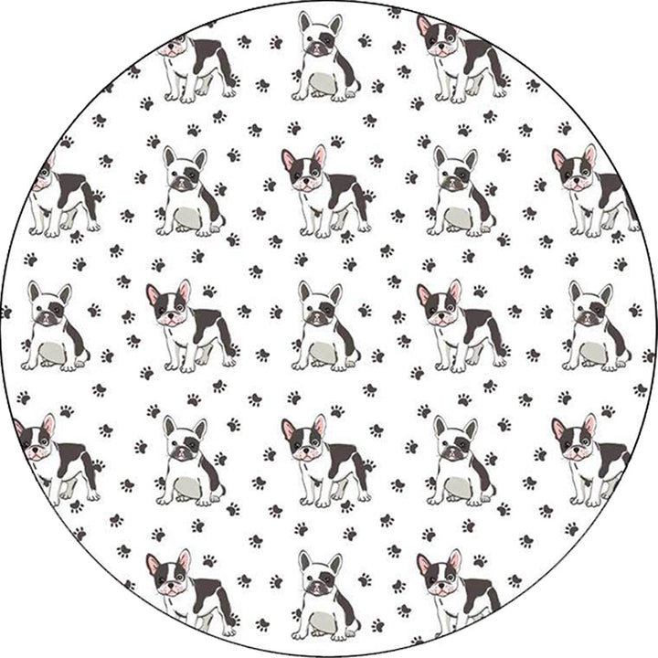 BowLift | Kids Bedroom Rug in White Animal Dog Paw Print Rug Polyester Non-Slip Backing Pet-Friendly Rug