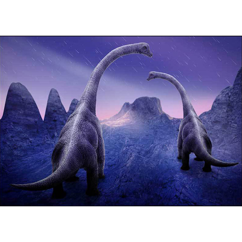 Contemporary dinosaur pattern rug purple polyester rug machine washable non-slip area rug for the bedroom | Bowlift