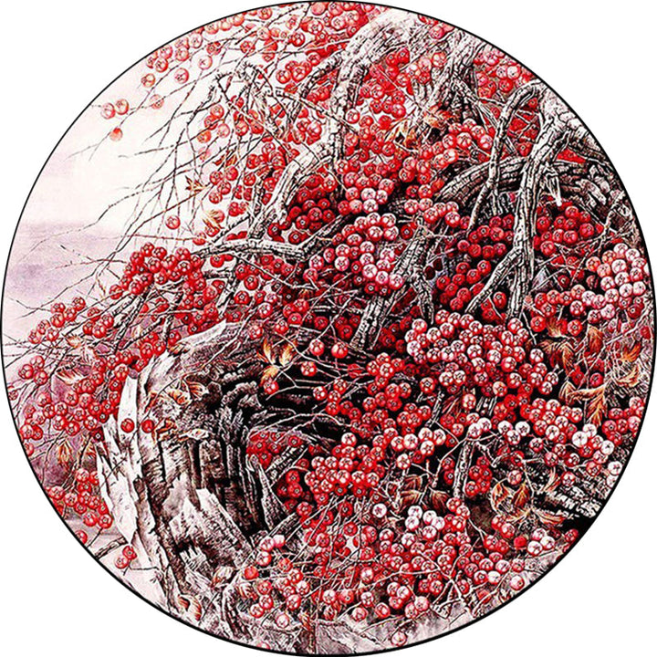 BowLift | Red Oriental Carpet Polyester Flower and Branch Pattern Washable Non-Slip Back Carpet for Bedroom