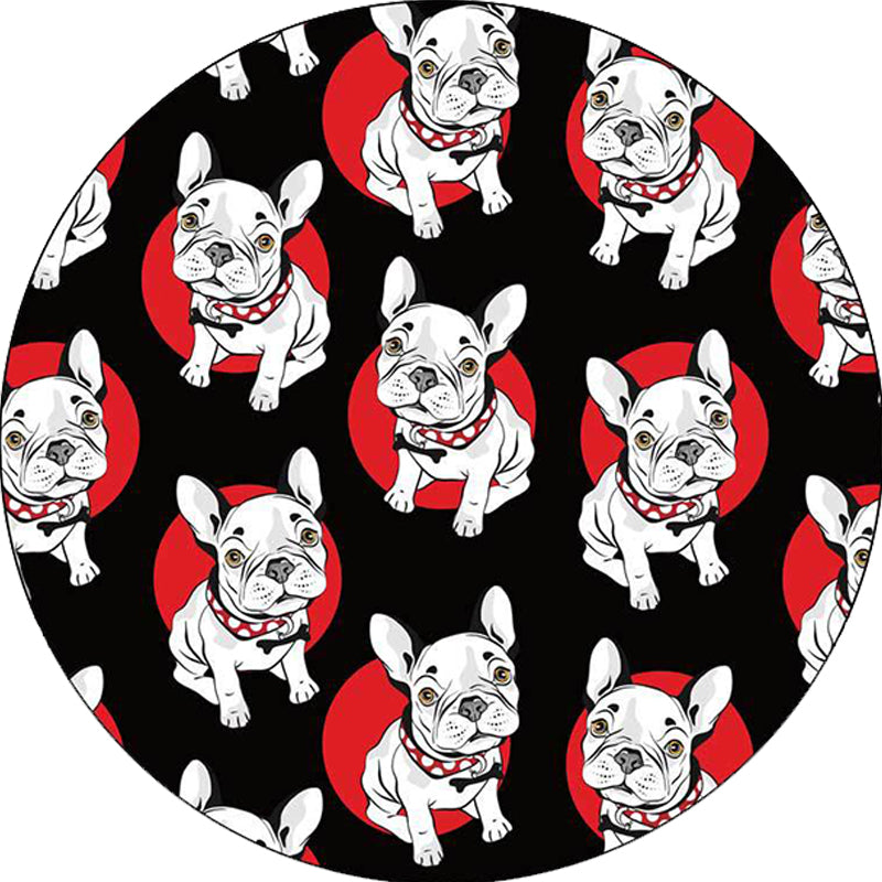 BowLift | Black Children's Room Carpet Children Animals Dog Pattern Rug Polyester Non-Slip Backing Rug