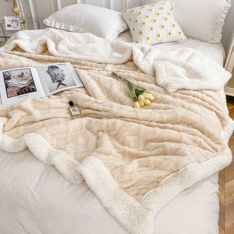 Sherpa-Fleece-Wool blanket, double layer, extra warm