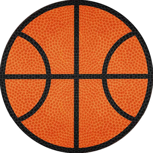 BowLift | Simple Kids Rug in Orange Sports Basketball Pattern Rug Polyester Washable Carpet for Kids Room