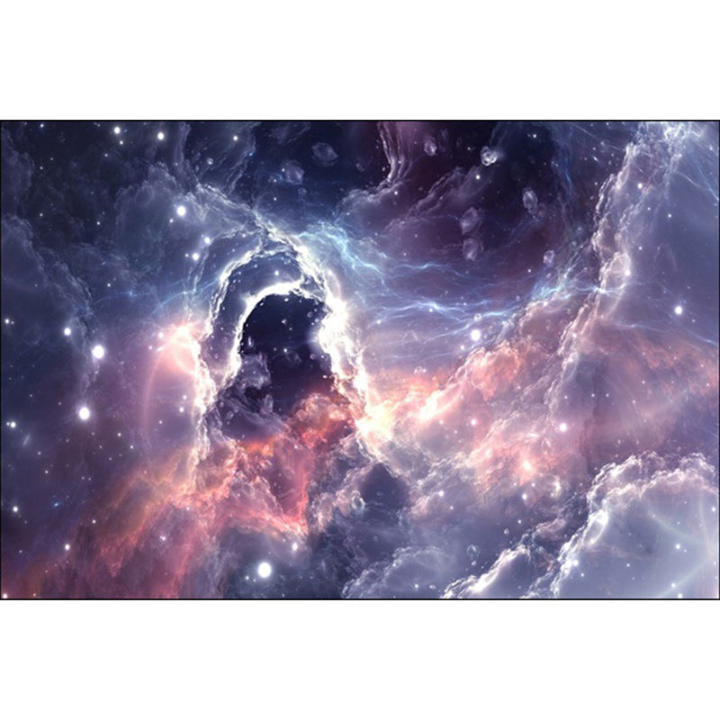 Nordic Modern Rug in purple Outer Space Galaxy Pattern Rug Polyester Stain Resistant Rug for Home Decoration | Bowlift