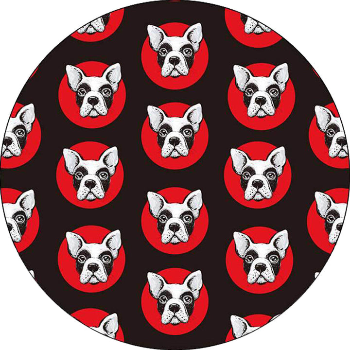 BowLift | Kids Bedroom Rug in Black Animal Dog Dots Print Rug Polyester Stain Resistant Pet Friendly Area Rug