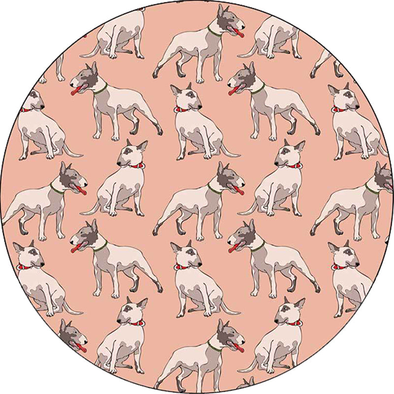 BowLift | Orange Children's Room Carpet Children Animal Dog Pattern Area Rug Polyester Stain Resistant Washable Rug