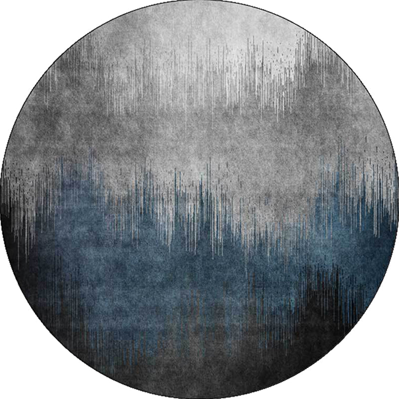 Blue and gray modern rug polyester ombre pattern rug washable non-slip backing rug for the living room | Bowlift